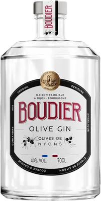 Bouteille de spiritueux : Gin olives de Nyons de la marque Gabriel Boudier