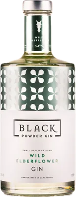 Bouteille de spiritueux : Wild Elderflower Gin de la marque Black Powder