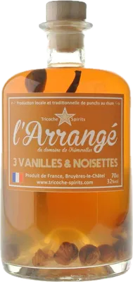 Bouteille de spiritueux : L'Arrangé 3 Vanilles & Noisettes du Piemont de la marque La Fabrique de l’Arrangé
