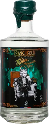 Bouteille de spiritueux : Gin Normandie Dry de la marque Franc-Tireur