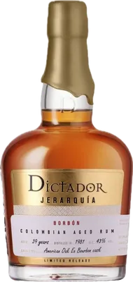 Bouteille de spiritueux : Jerarquia Borbon 39 Years 1981 de la marque Dictador