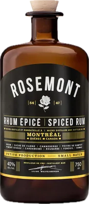 Bouteille de spiritueux : Spiced Rum de la marque Rosemont