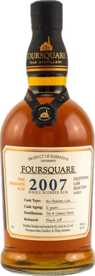 Bouteille de spiritueux : Exceptional Cask Selection X 2007 de la marque Foursquare