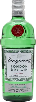 Bouteille de spiritueux : London Dry Gin de la marque Tanqueray