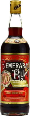 Bouteille de spiritueux : Old Vatted Demerara 100 Proof 1980s de la marque Demerara Distillers Ltd