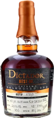 Bouteille de spiritueux : Best Of 1978 Extremo 40 Years 43% de la marque Dictador