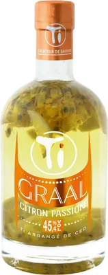 Bouteille de spiritueux : Ti Arrangé GRAAL Citron Passion de la marque Les Rhums de Ced'
