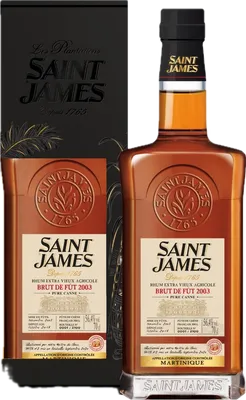 Bouteille de spiritueux : Brut de fût de la marque Saint James