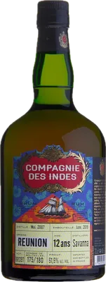 Bouteille de spiritueux : Reunion (Bottled for Germany) de la marque Compagnie des Indes