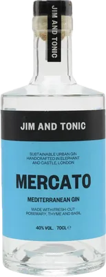 Bouteille de spiritueux : Mercato Mediterranean Gin de la marque Jim & Tonic