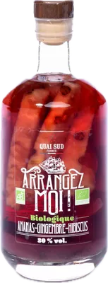 Bouteille de spiritueux : Arrangez-Moi Ananas-Gingembre-Hibiscus Bio de la marque Quai Sud