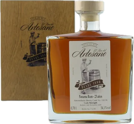 Bouteille de spiritueux : Panama Rum 23 Años de la marque El Ron del Artesano