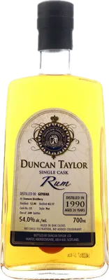 Bouteille de spiritueux : Single Cask Rum 1990 Aged 26 Years (Enmore Distillery) de la marque Duncan Taylor