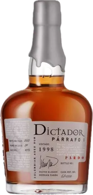 Bouteille de spiritueux : Párrafo I Pardo Vintage 1998 43% de la marque Dictador