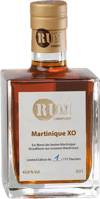 Bouteille de spiritueux : Martinique XO de la marque Rum Company