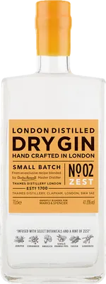 Bouteille de spiritueux : London Distilled Dry Gin - No. 02 Zest de la marque Marks & Spencer