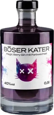 Bouteille de spiritueux : Magic Berry Gin mit Farbwechsel de la marque Böser Kater