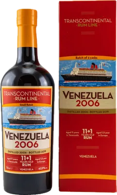 Bouteille de spiritueux : Venezuela 2006 de la marque Transcontinental Rum Line
