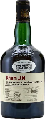 Bouteille de spiritueux : Single Barrel (Park Avenue Liquor Shop) de la marque Rhum J.M