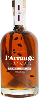Bouteille de spiritueux : Banane - Café Vanille bourbon de la marque L’Arrangé Français