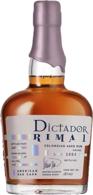 Bouteille de spiritueux : Rima I American Oak Cask 2002 de la marque Dictador