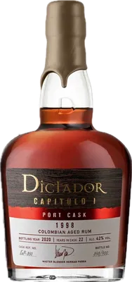Bouteille de spiritueux : Capitulo 1 Port Cask 1998 de la marque Dictador