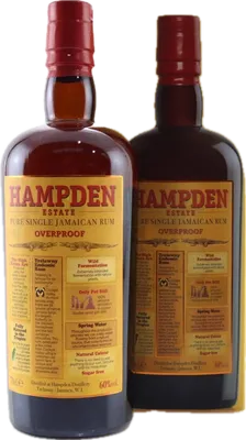 Bouteille de spiritueux : Pure Single Jamaican Rum Overproof de la marque Hampden