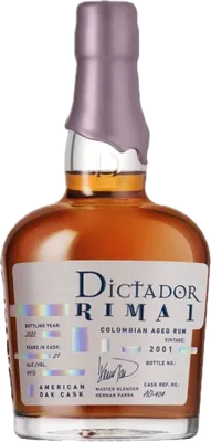Bouteille de spiritueux : Rima I American Oak Cask 2001 de la marque Dictador