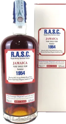 Bouteille de spiritueux : R.A.S.C. Royal Army Service Corps de la marque Velier & Begnomi