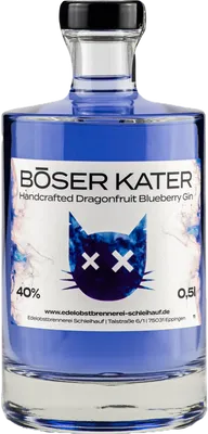 Bouteille de spiritueux : Handcrafted Dragonfruit Blueberry Gin de la marque Böser Kater