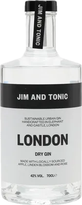Bouteille de spiritueux : London Dry Gin de la marque Jim & Tonic