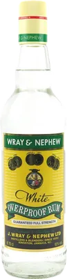 Bouteille de spiritueux : White Overproof de la marque J. Wray & Nephew LTD.