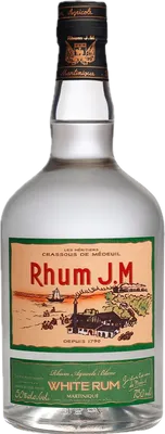 Bouteille de spiritueux : White Rum de la marque Rhum J.M