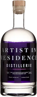 Bouteille de spiritueux : Gin aux Bleuets Sauvages de la marque Artist In Residence