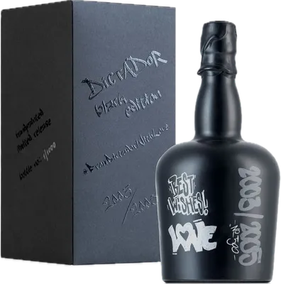 Bouteille de spiritueux : Black Edition Love de la marque Dictador