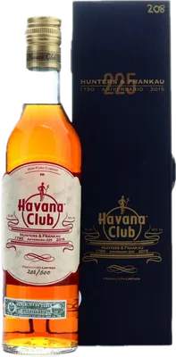 Bouteille de spiritueux : Hunters and Frankau 225th Anniversary de la marque Havana Club