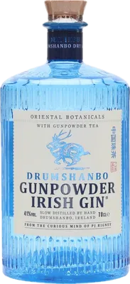 Bouteille de spiritueux : Drumshanbo  Irish Gin de la marque Gunpowder