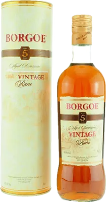 Bouteille de spiritueux : Borgoe Vintage 5years de la marque Suriname Alcoholic Beverages