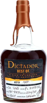 Bouteille de spiritueux : Best Of 1981 43,1% 34 Years de la marque Dictador