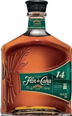 Bouteille de spiritueux : 14 Years Old de la marque Flor de Caña