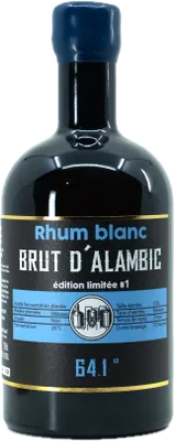 Bouteille de spiritueux : Rhum blanc Brut d'alambic de la marque Breizh'cool