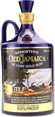 Bouteille de spiritueux : De Luxe Gold Rum (Blue caraffe) de la marque Sangster's