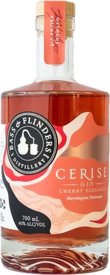 Bouteille de spiritueux : Cerise Gin de la marque Bass & Flinders Distillery
