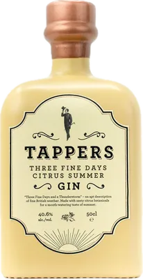 Bouteille de spiritueux : Three Fine Days Citrus Summer Gin de la marque Tappers