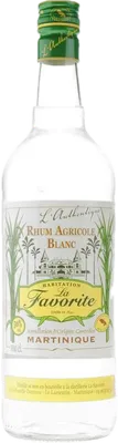 Bouteille de spiritueux : Rhum Agricole Blanc L’Authentique de la marque La Favorite