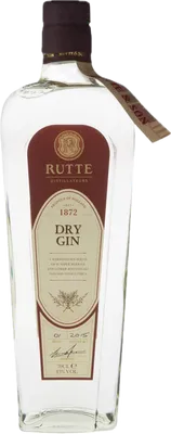 Bouteille de spiritueux : Dry Gin de la marque Rutte 