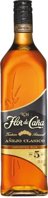 Bouteille de spiritueux : Añejo Clasico 5 Años (Old Black Label) de la marque Flor de Caña
