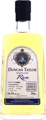 Bouteille de spiritueux : Single Cask Rum de la marque Diamond