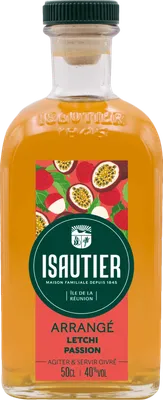 Bouteille de spiritueux : Arrangé Letchi Passion de la marque Isautier
