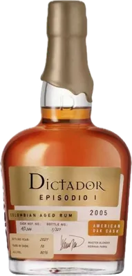 Bouteille de spiritueux : Episodio American Oak 2005 de la marque Dictador